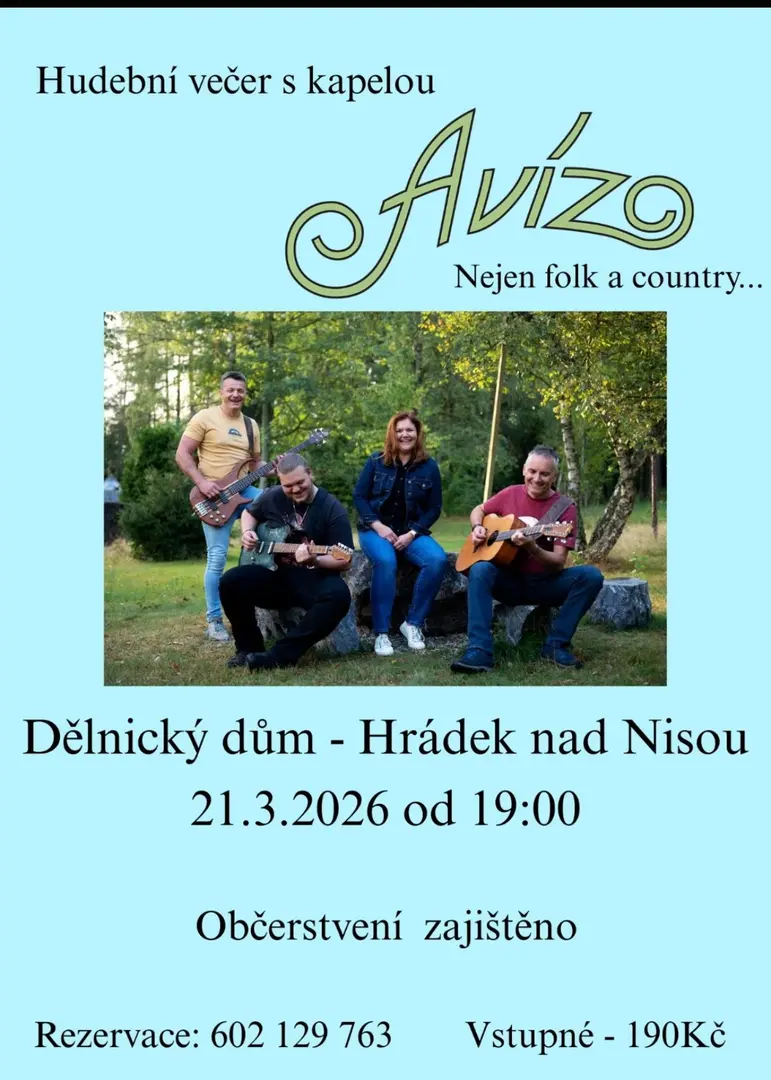 Večer s živou hudbou ve stylu folk & country - AVÍZO v Dělňáku